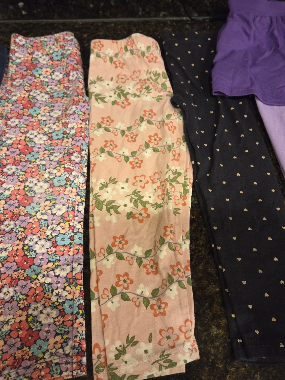 Carter's Girls Floral & Solid Color Leggings - Pink, Purple, Navy